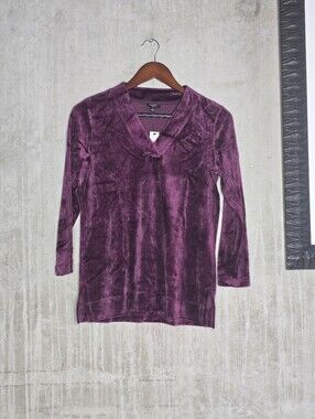 Talbots Velvet V-Neck Top Size P